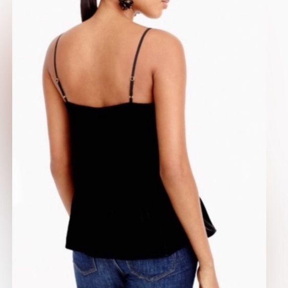 NWT JCREW Black Velvet Peplum Top SZ 8 - Picture 2 of 7